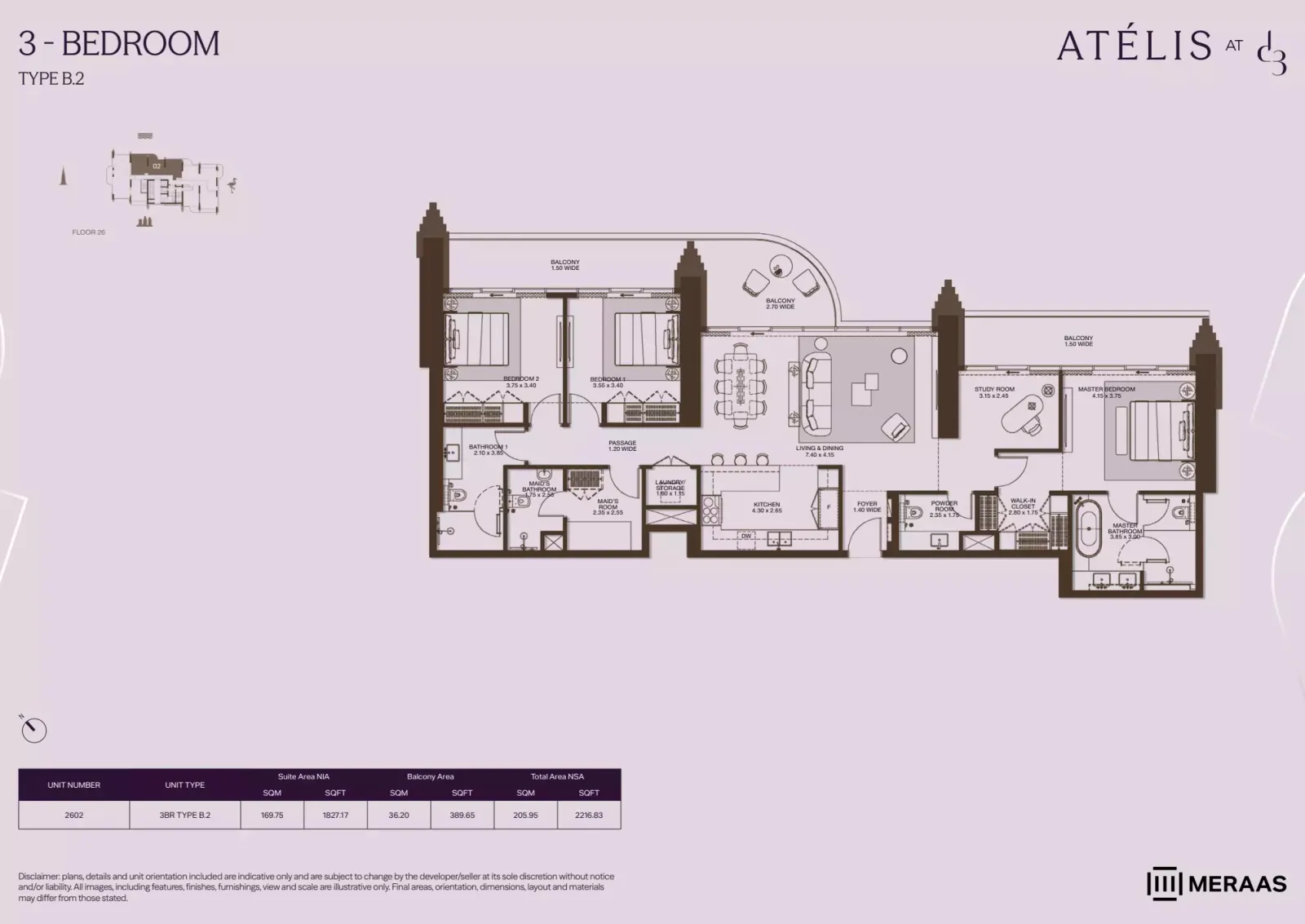 Floor plan for Type B2