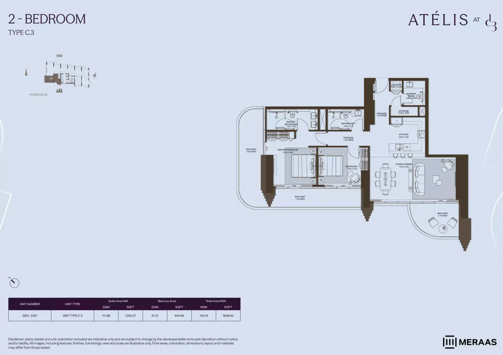 Floor plan for Type C3