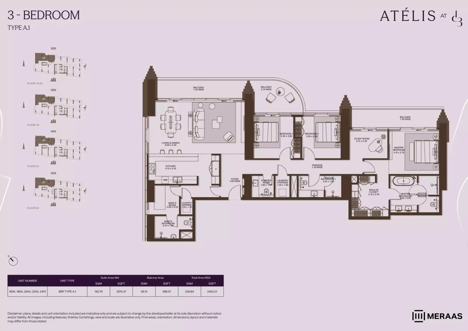 Floor plan for Type A1