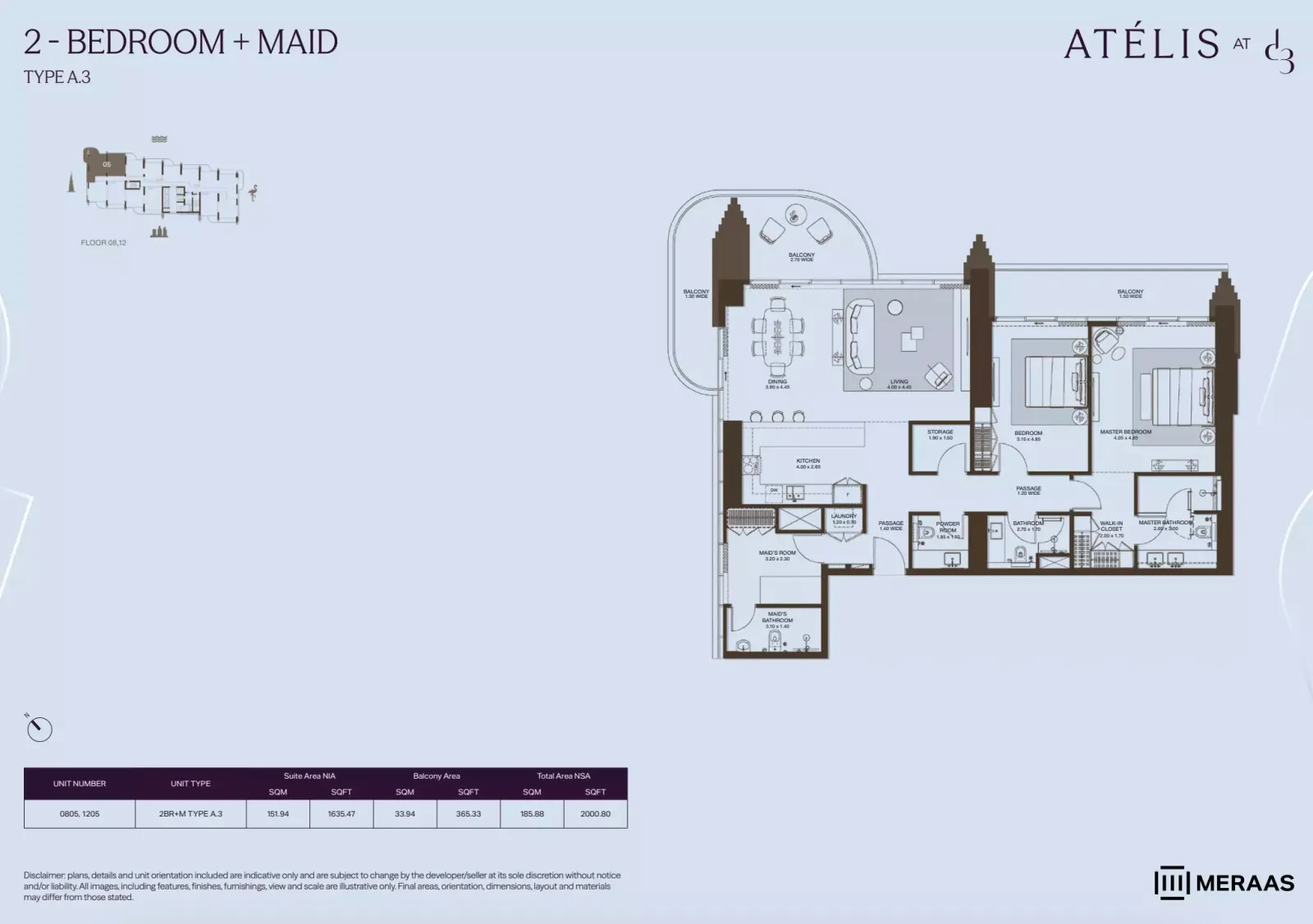 Floor plan for Type A3