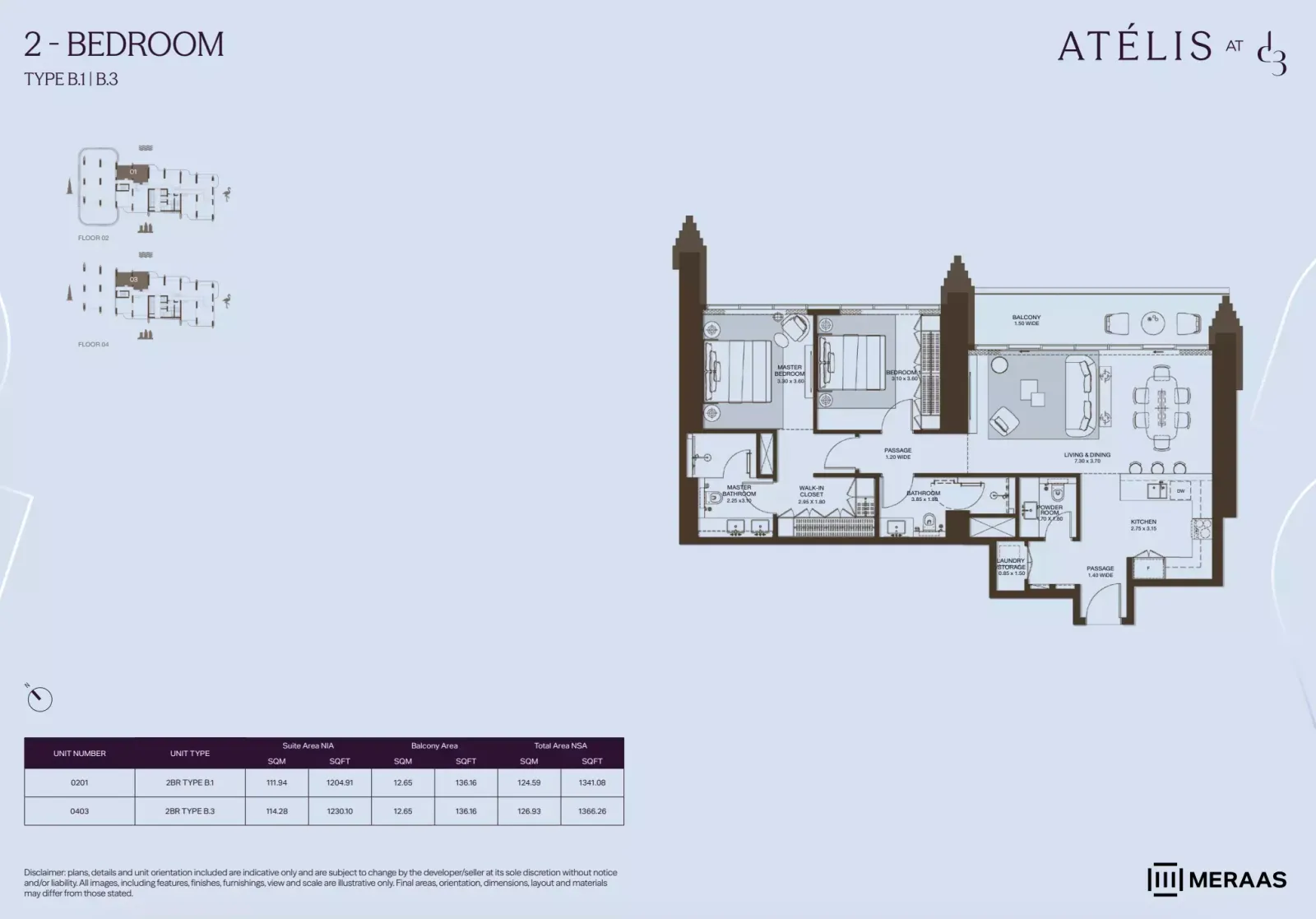 Floor plan for Type B1
