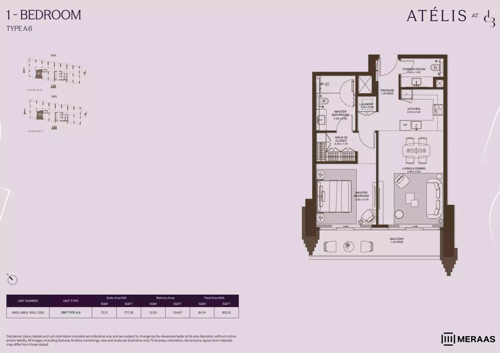 Floor plan for Type A6
