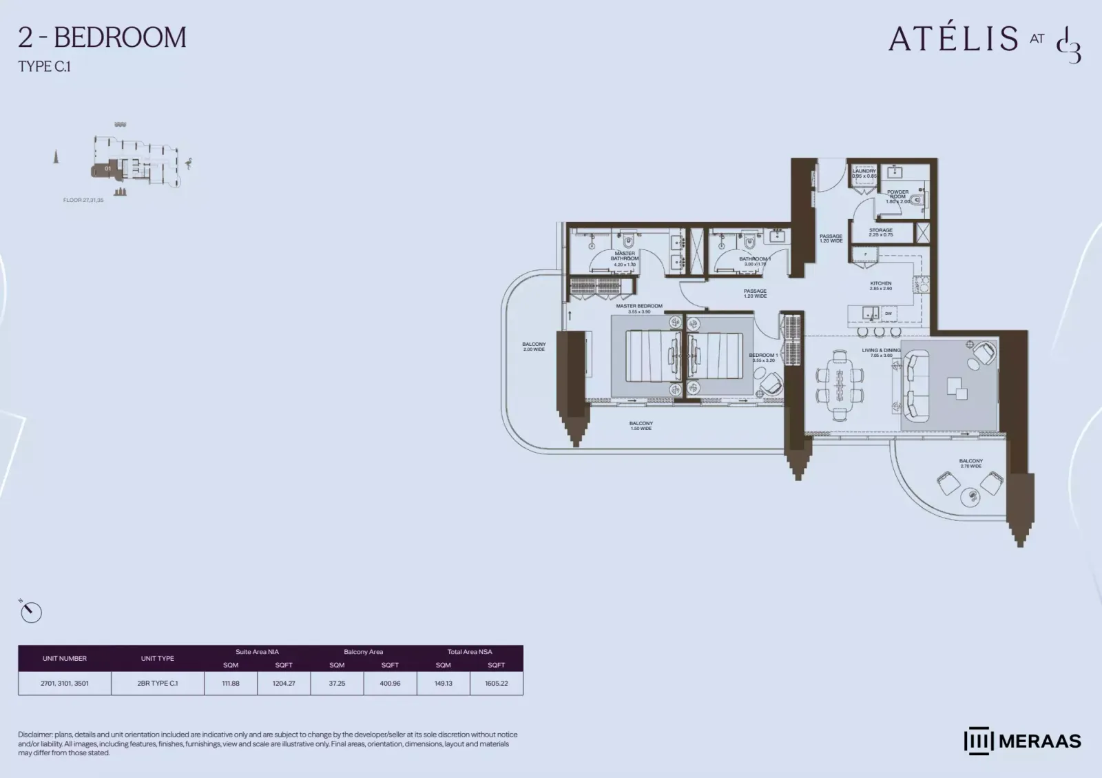 Floor plan for Type C1