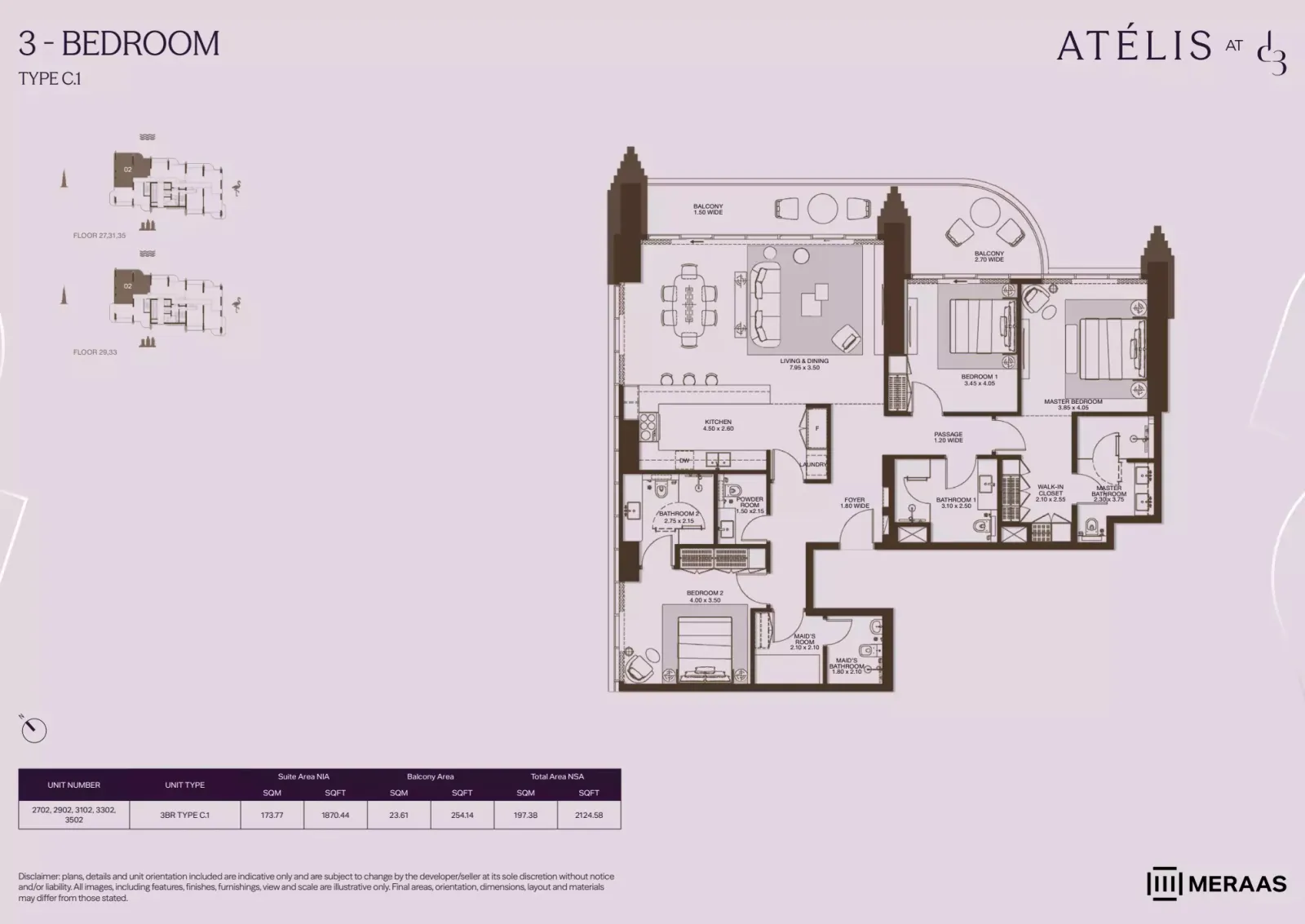 Floor plan for Type C1
