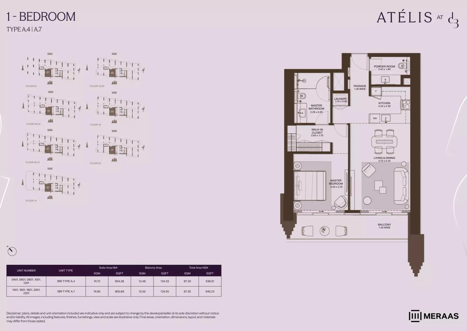 Floor plan for Type A4