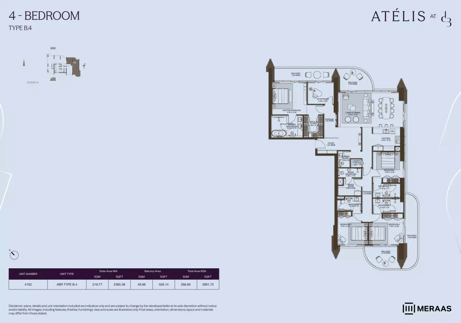 Floor plan for Type B4