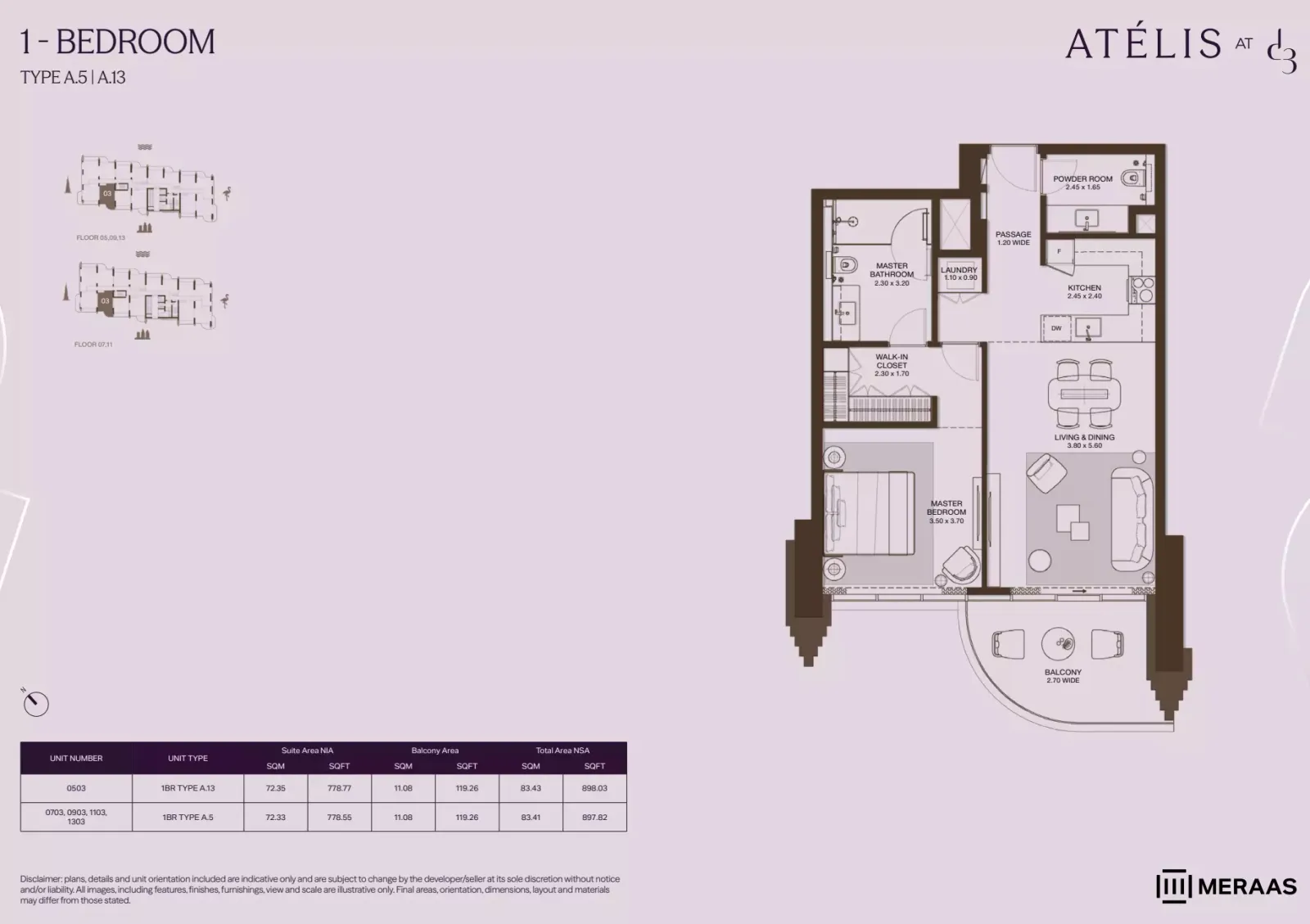 Floor plan for Type A5