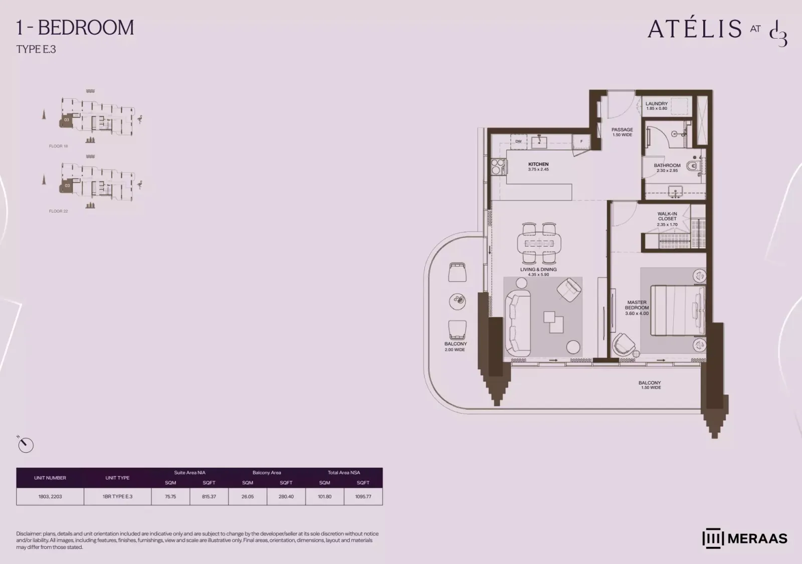 Floor plan for Type E3
