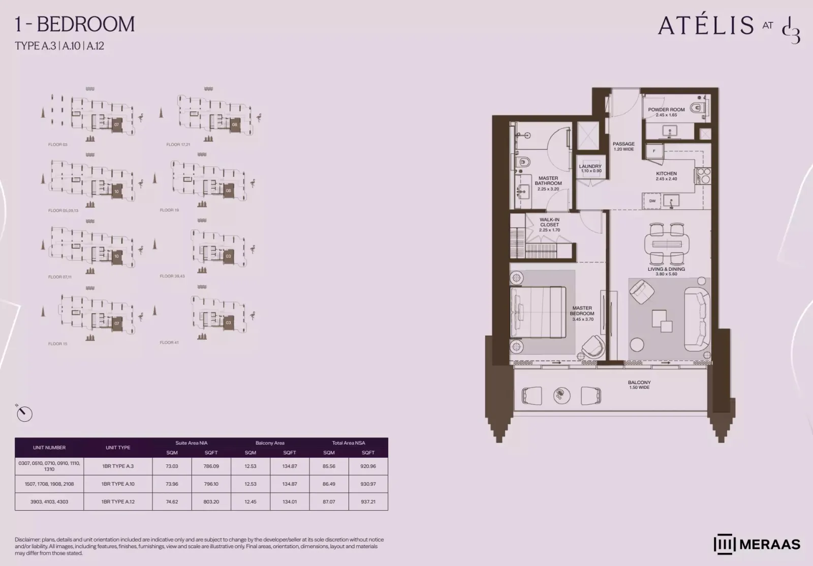 Floor plan for Type A3