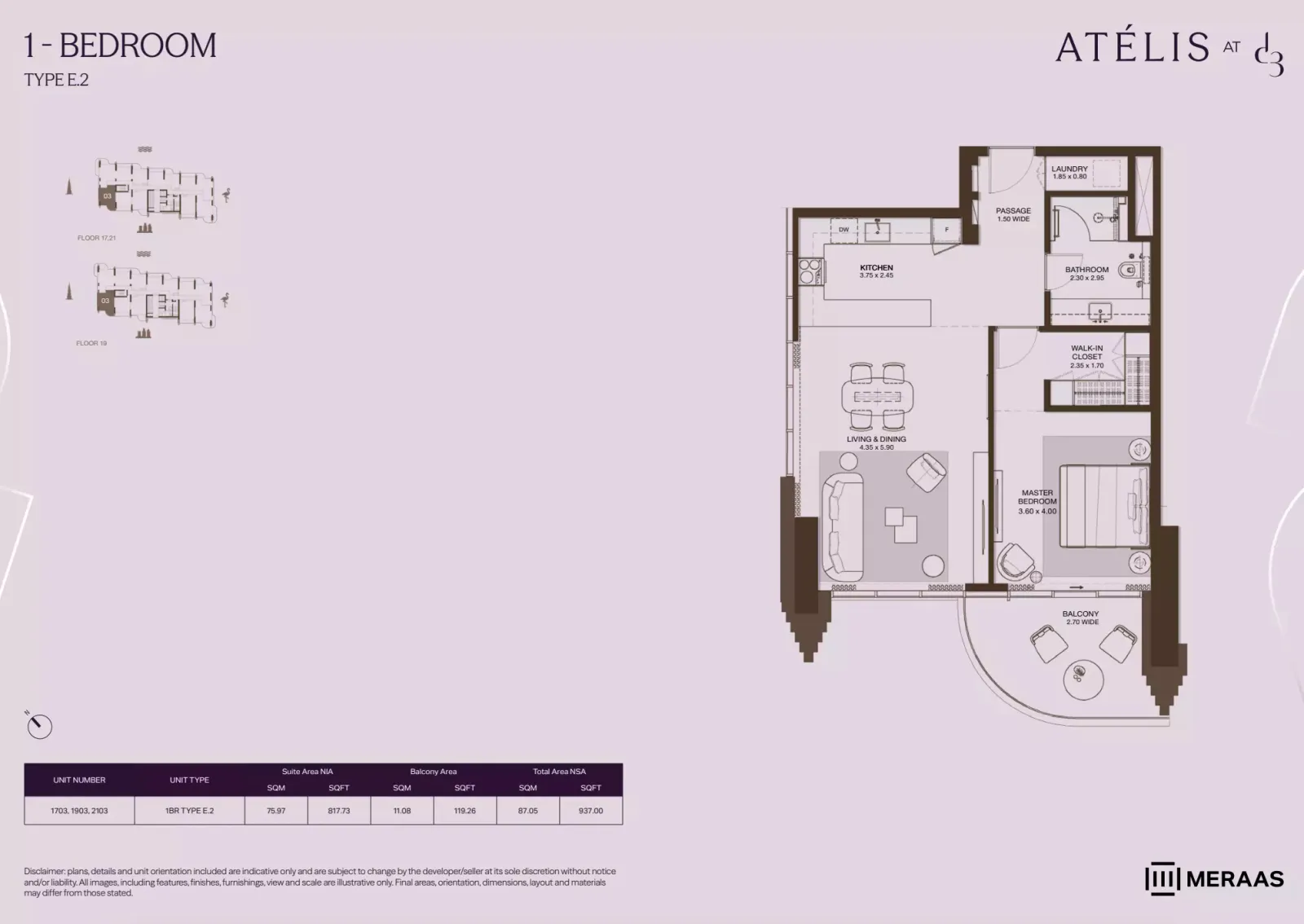 Floor plan for Type E2