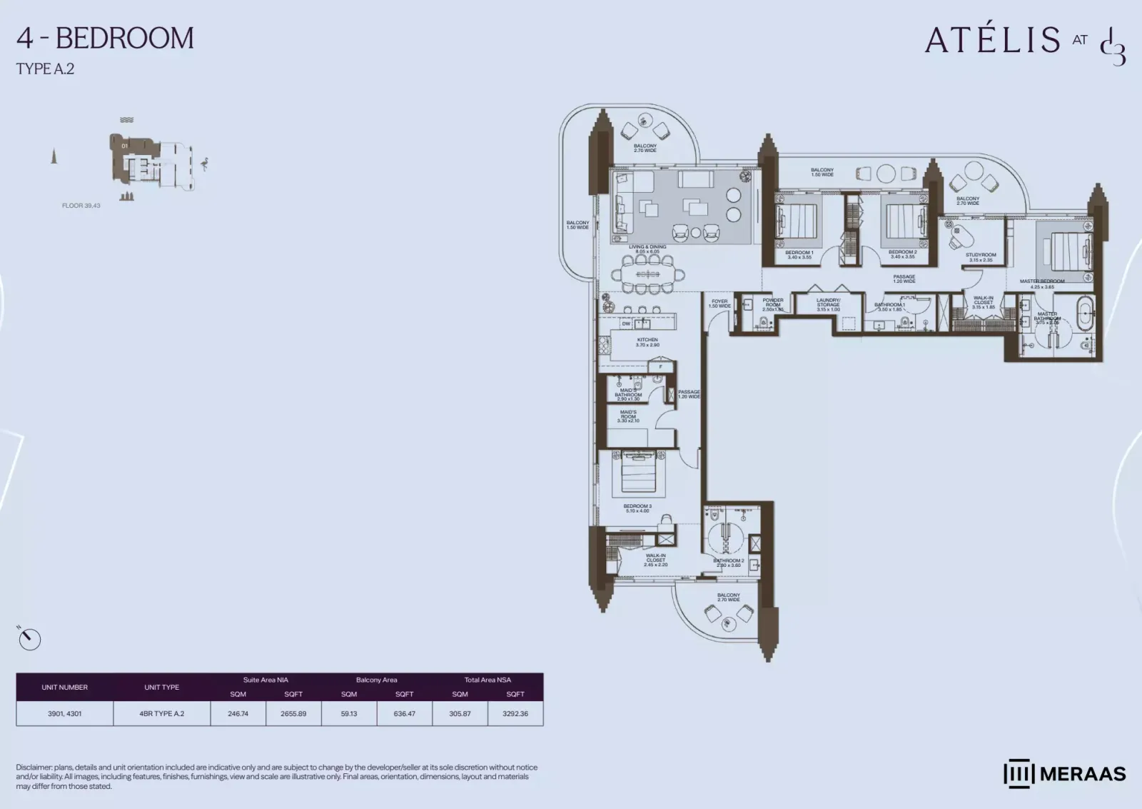Floor plan for Type A2
