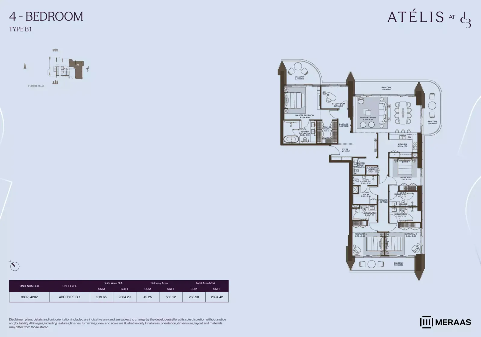 Floor plan for Type B1