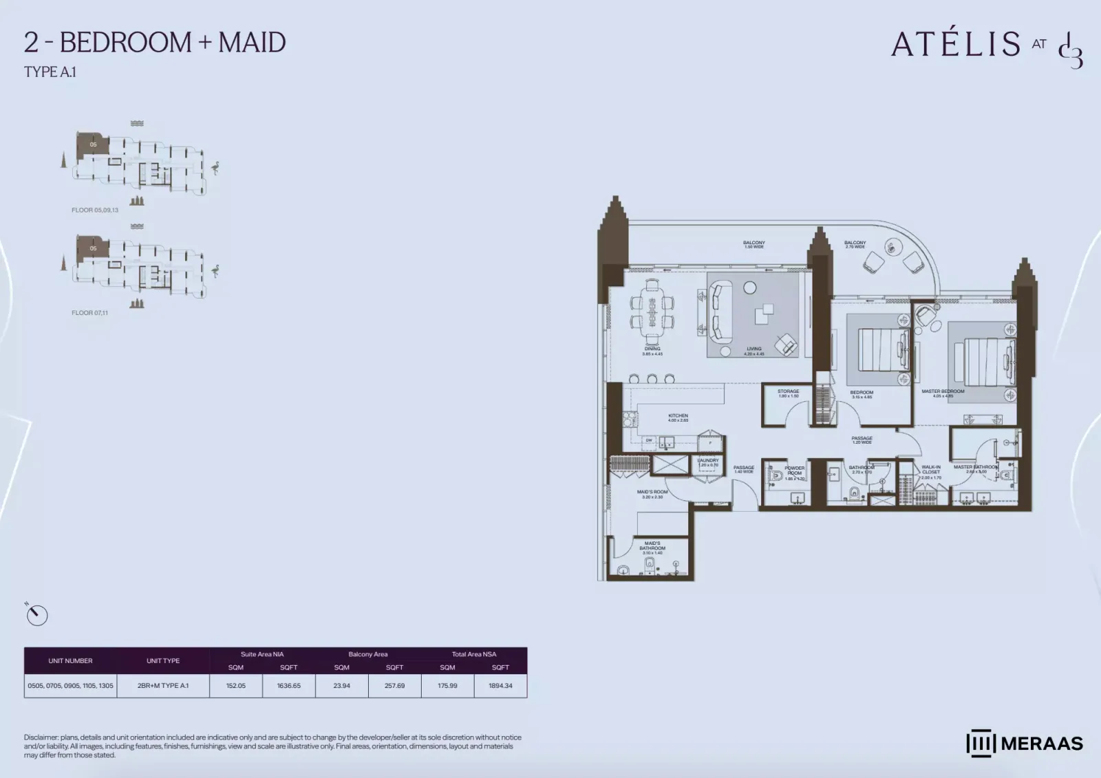 Floor plan for Type A1