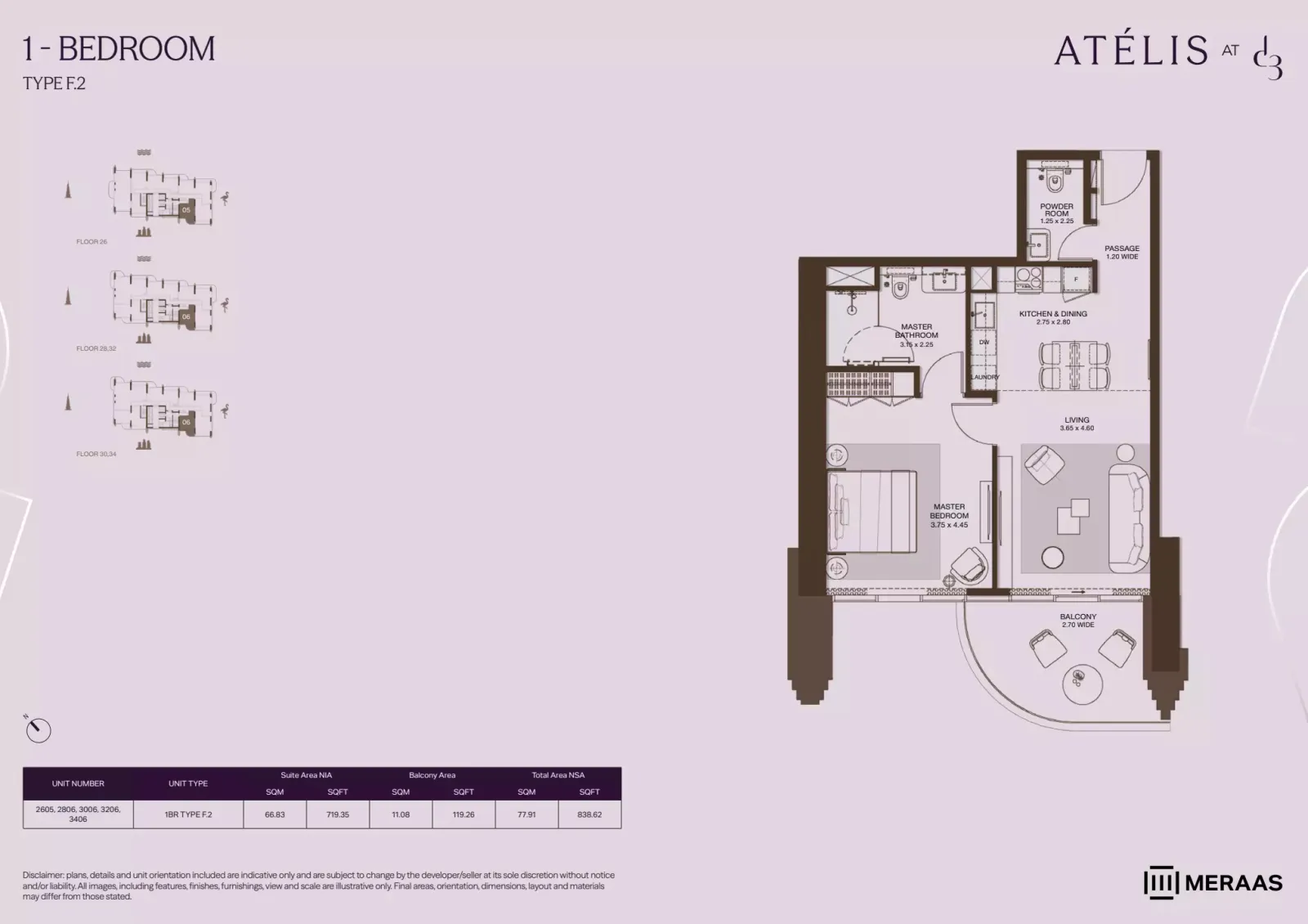 Floor plan for Type F2
