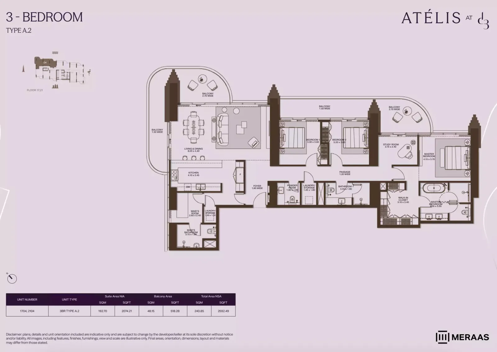 Floor plan for Type A2