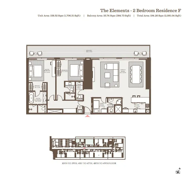 Floor plan for Residence F