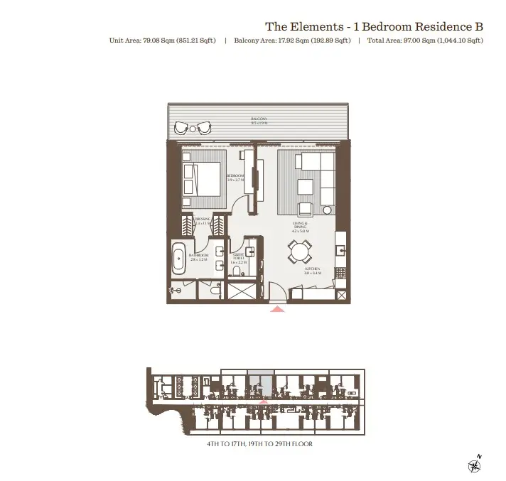 Floor plan for Residence B