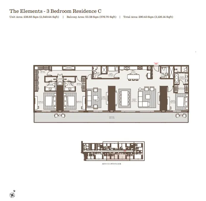 Floor plan for Residence C