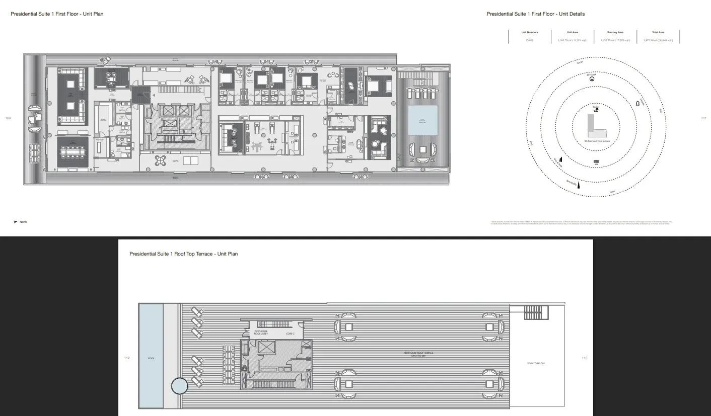 Floor plan for Presidential Suite 1
