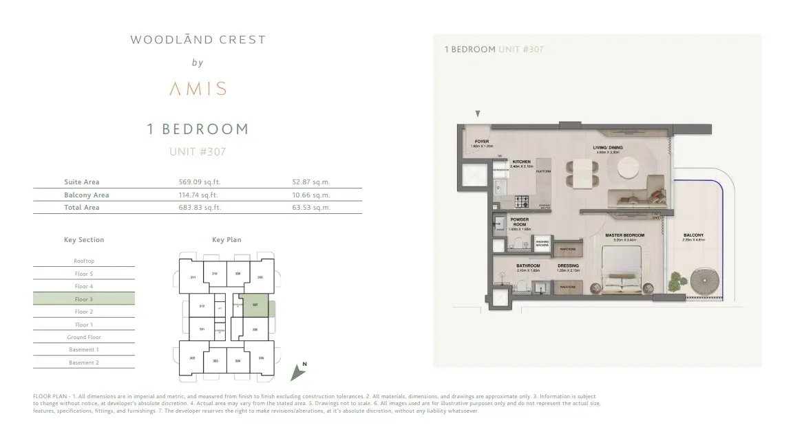Floor plan for Unit 307