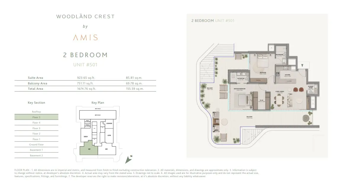 Floor plan for Unit 501