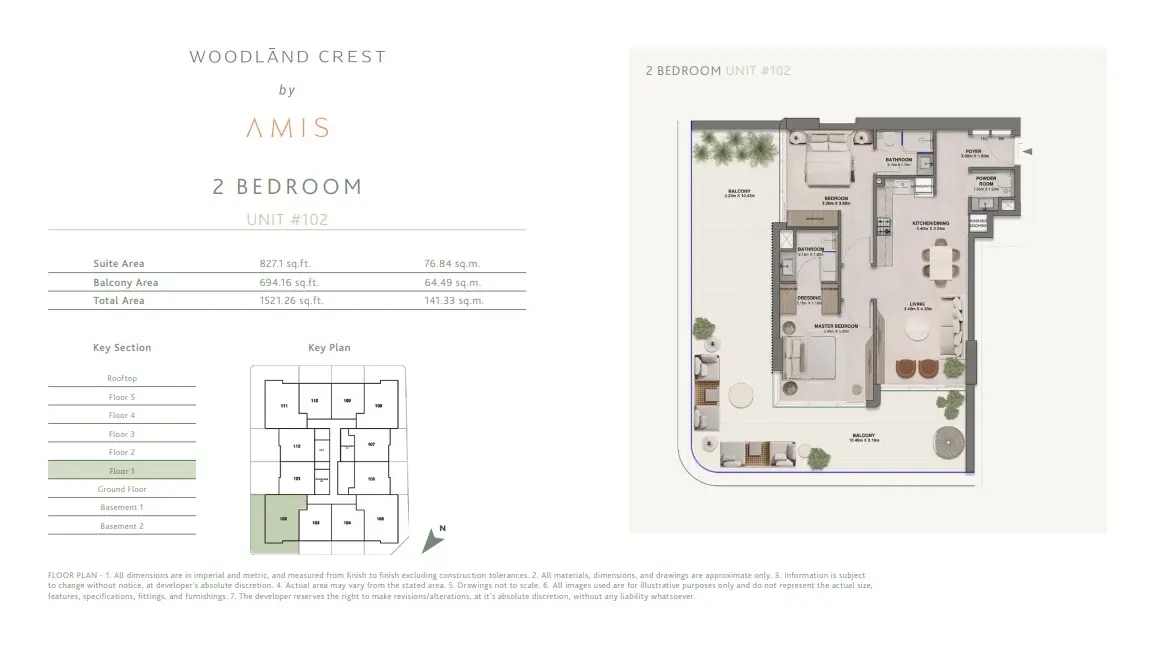 Floor plan for Unit 102