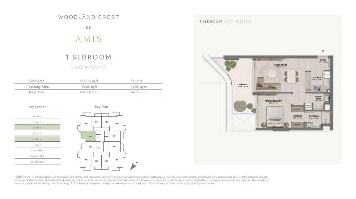 Floor plan for Unit 212/412