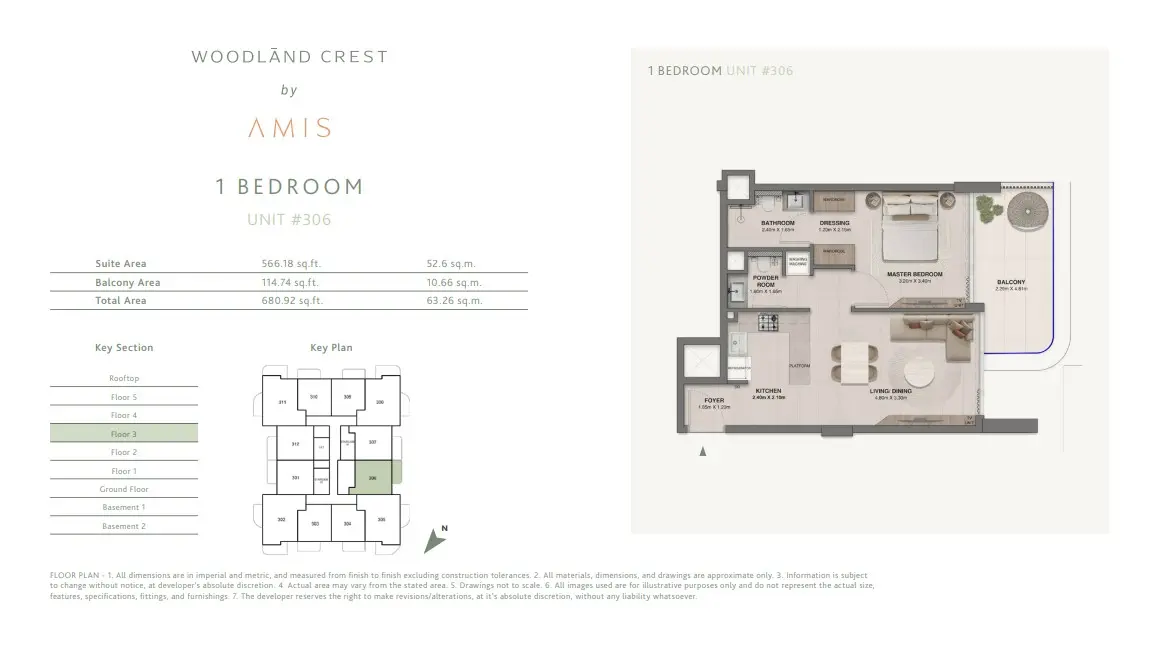 Floor plan for Unit 306