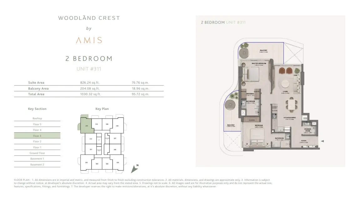Floor plan for Unit 311