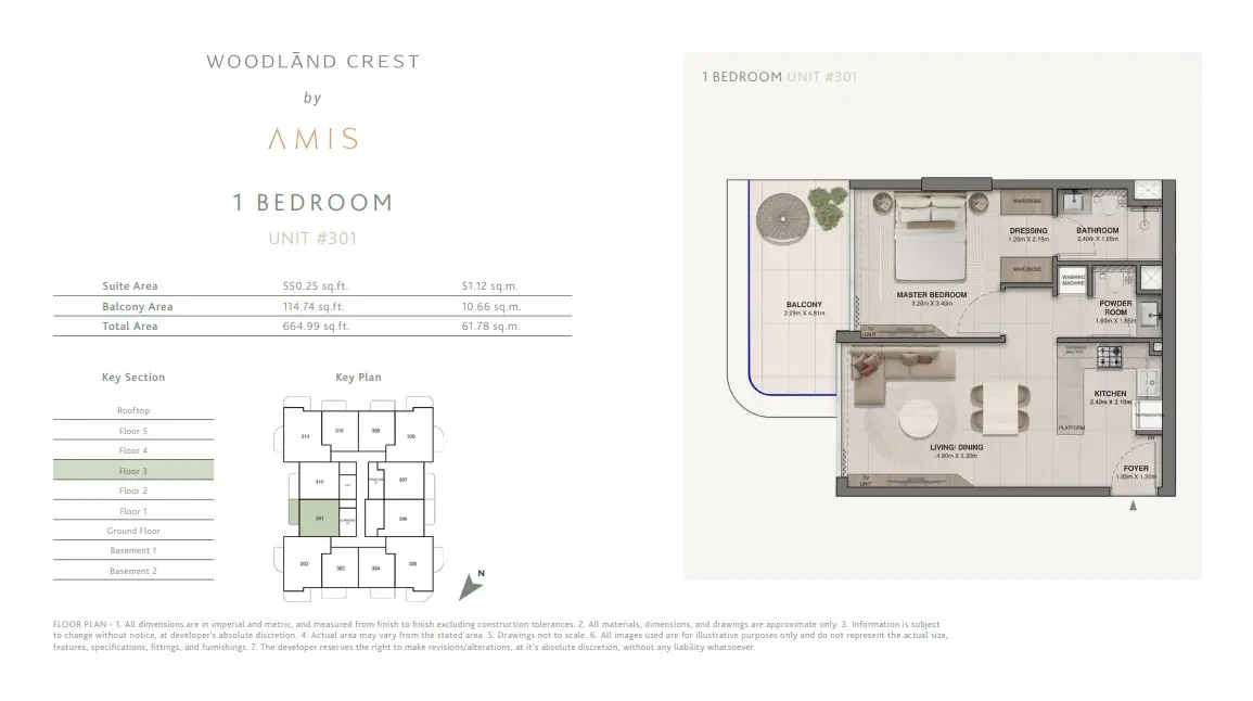 Floor plan for Unit 301