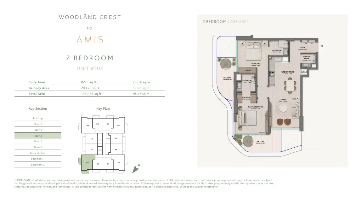 Floor plan for Unit 302