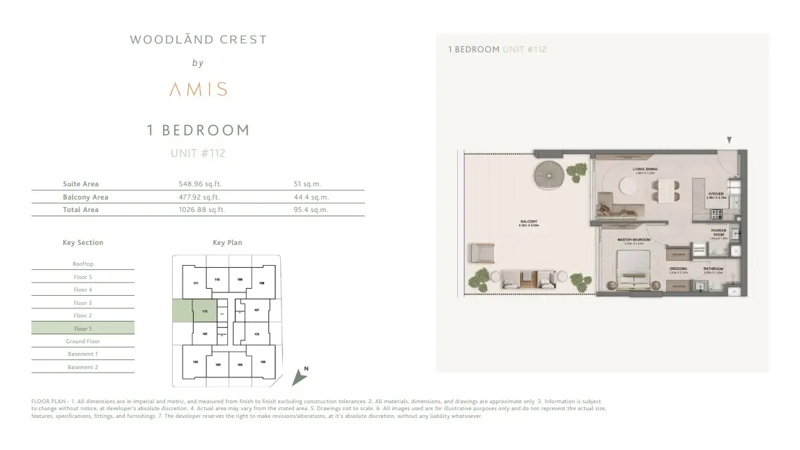 Floor plan for Unit 112