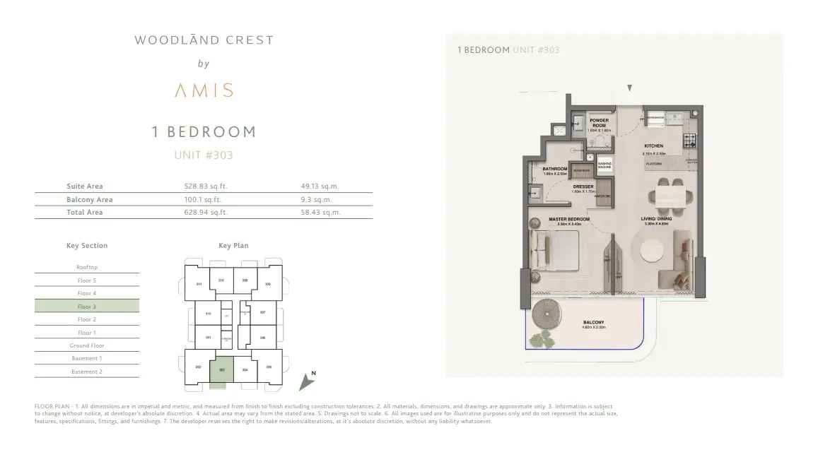 Floor plan for Unit 303