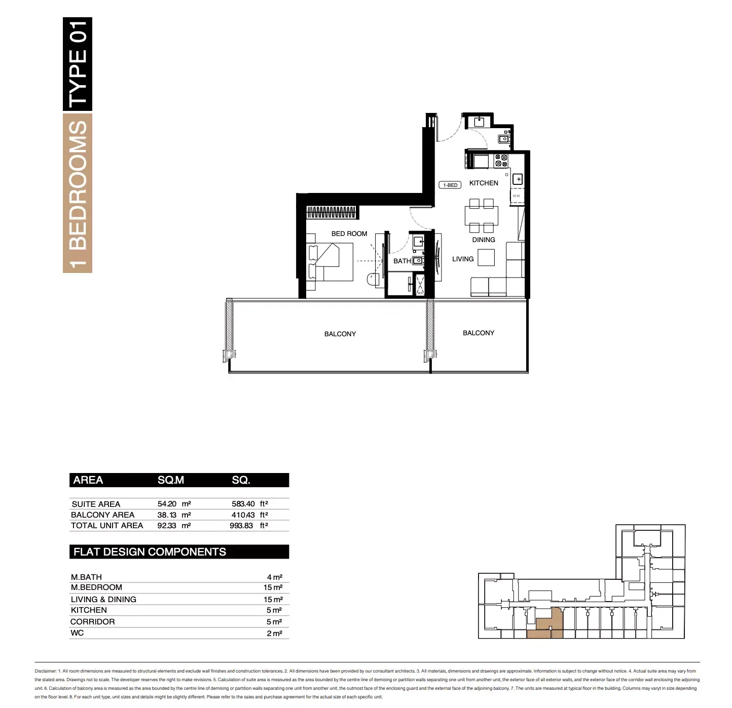 Floor plan for Type 01