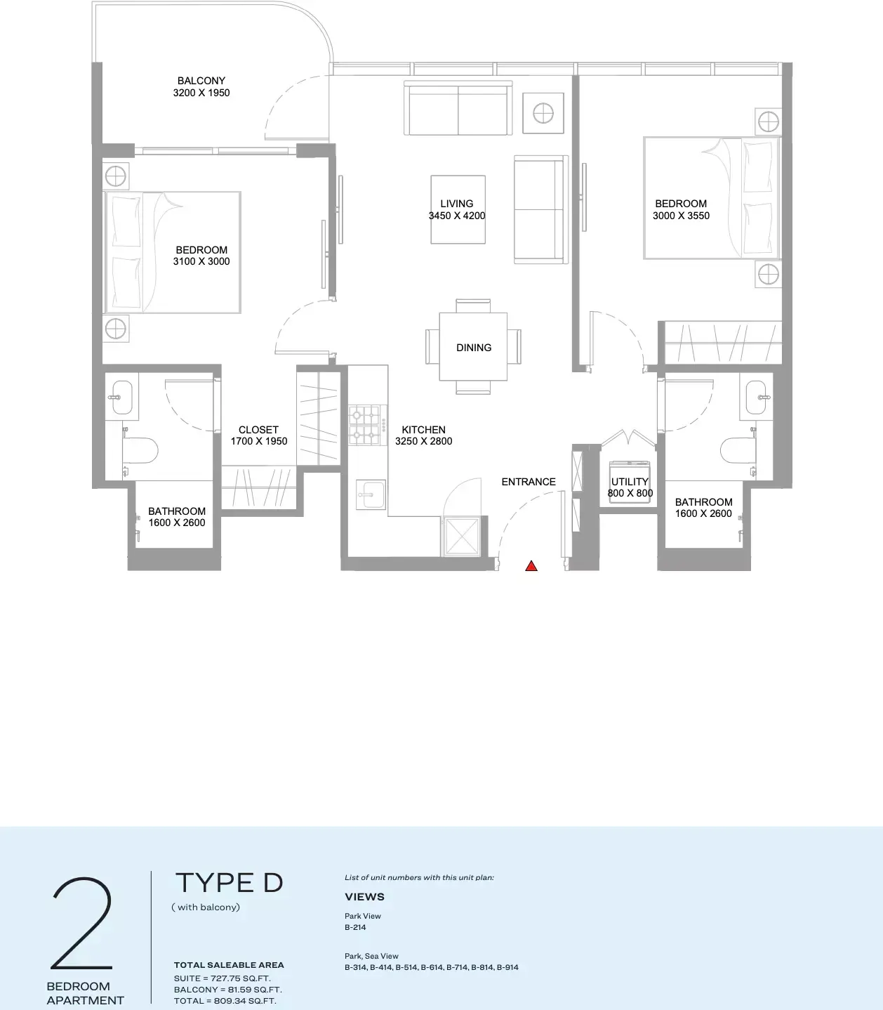 Floor plan for Type D