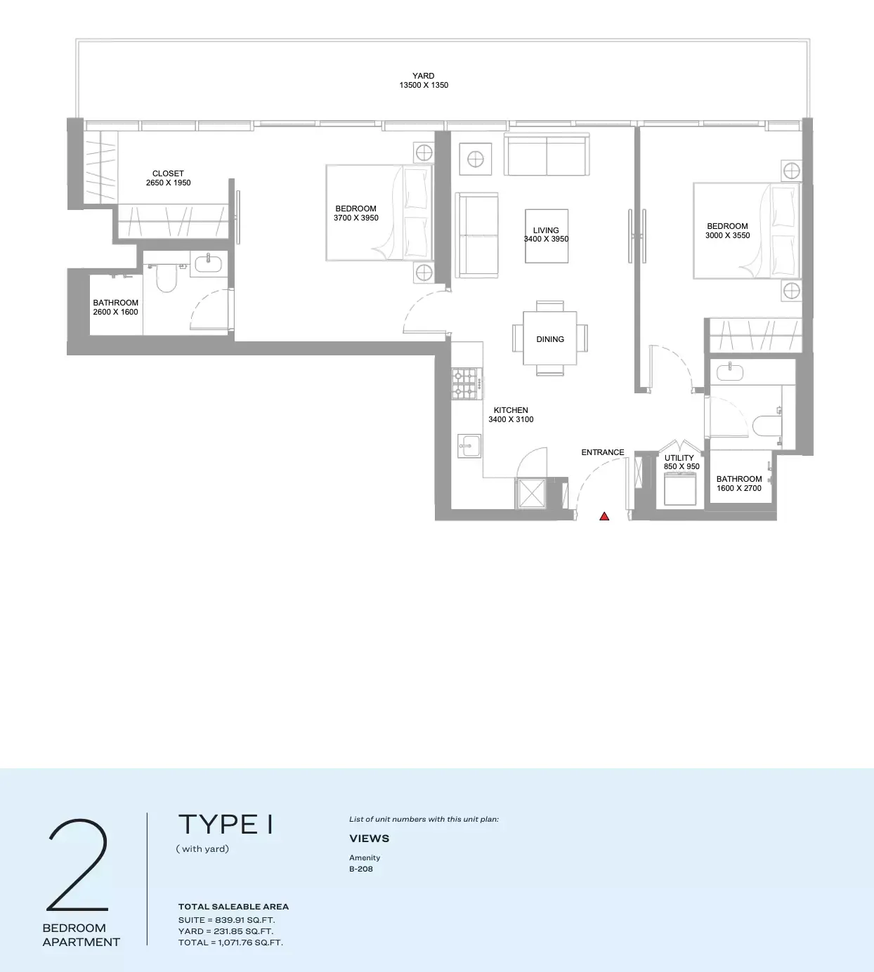 Floor plan for Type I