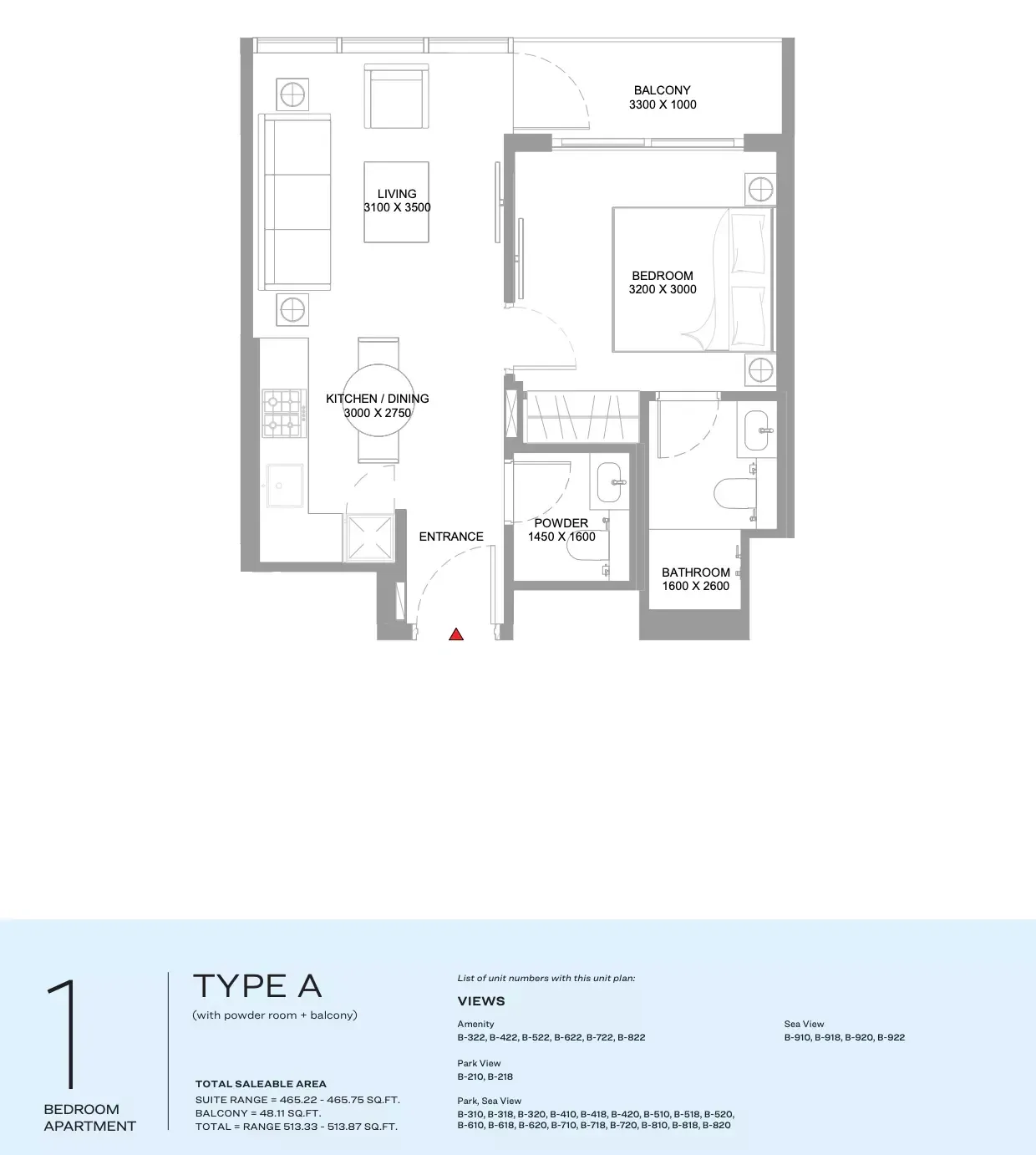 Floor plan for Type A