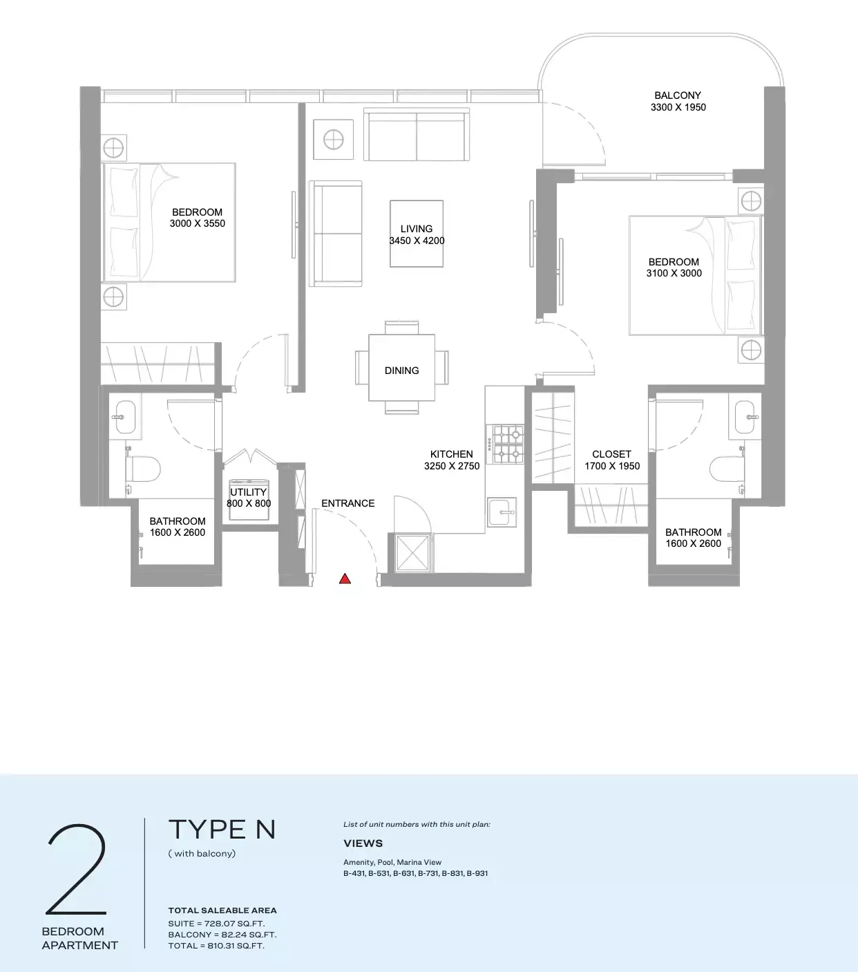 Floor plan for Type N