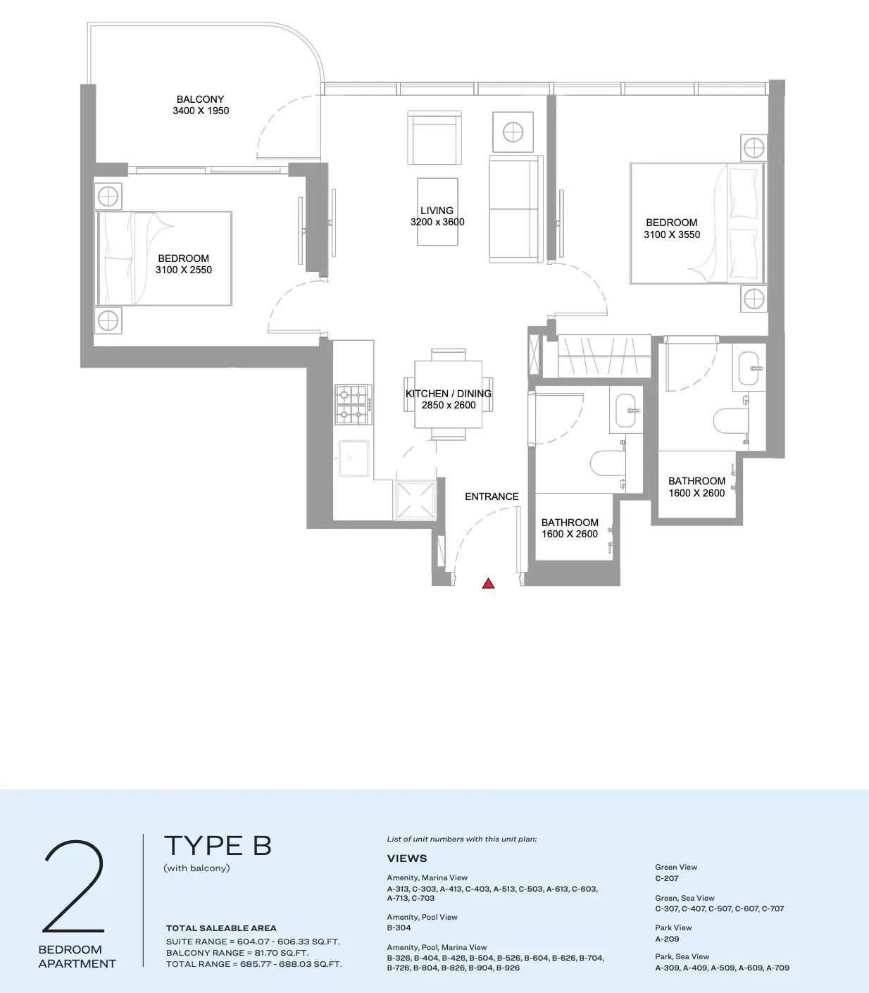 Floor plan for Type B