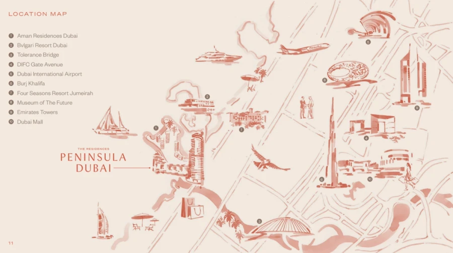 Peninsula Dubai Residences master plan