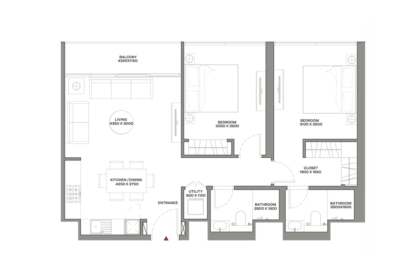 Floor plan for Type F