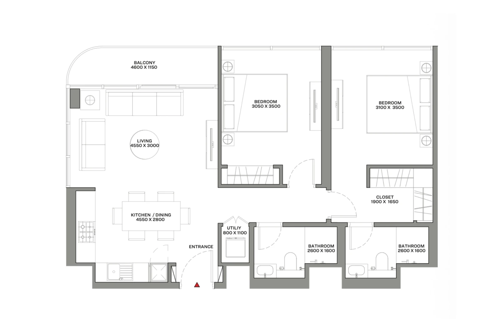 Floor plan for Type E