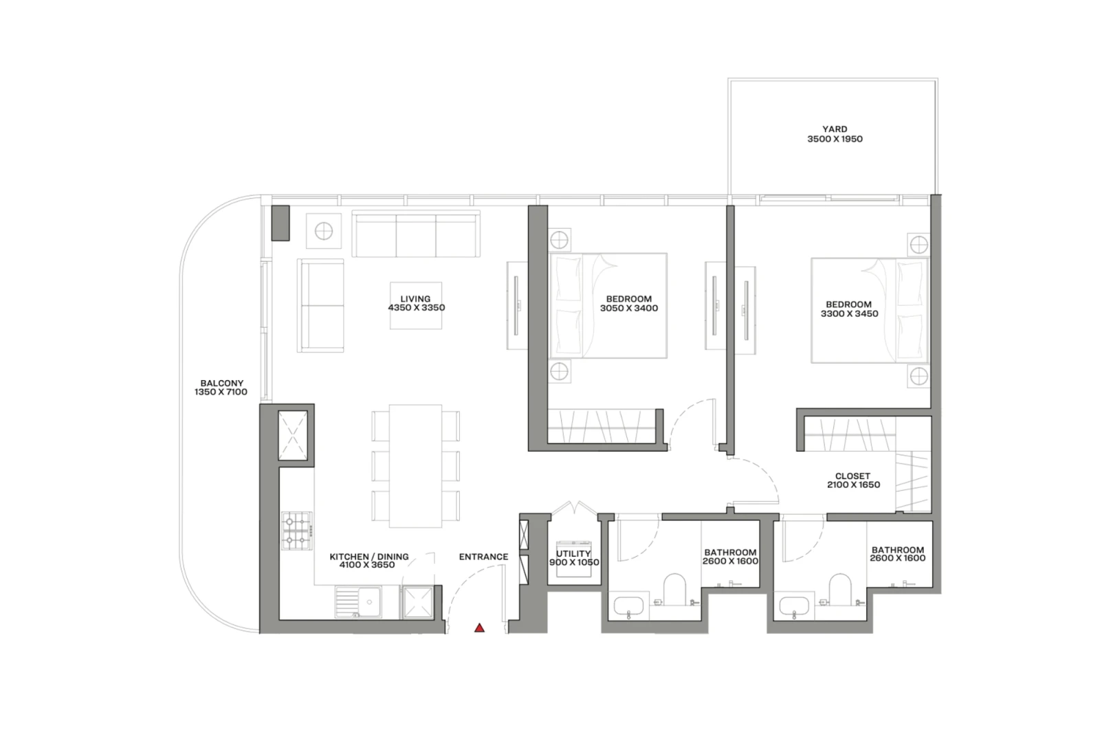 Floor plan for Type J