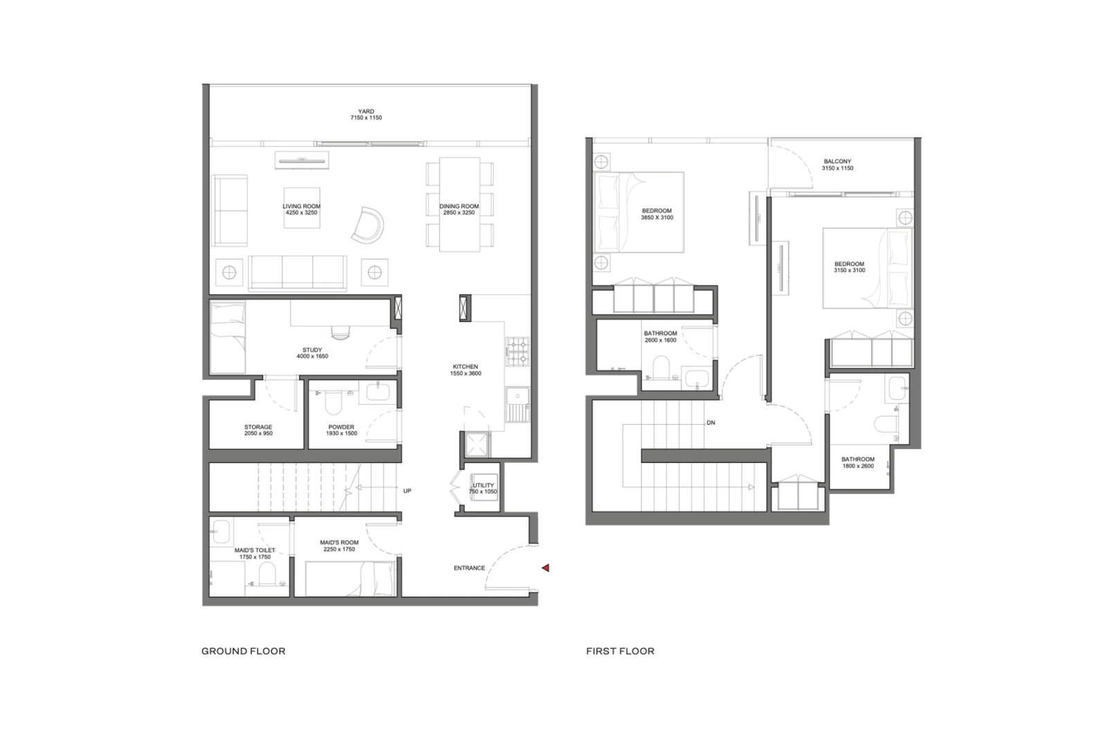 Floor plan for Type M