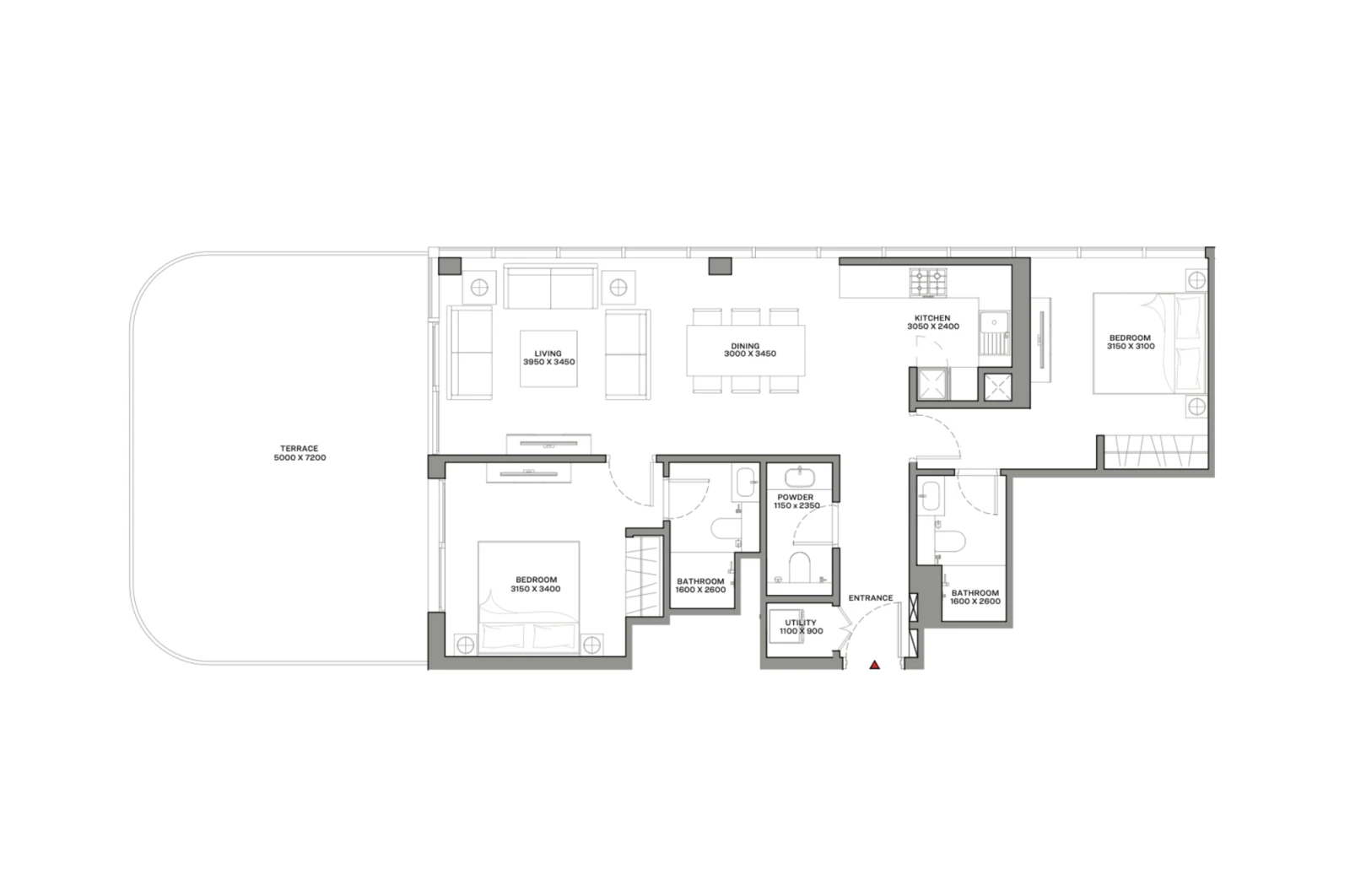 Floor plan for Type K