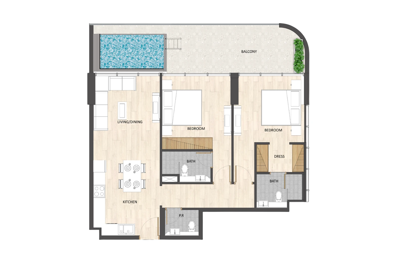 Floor plan for Type C1
