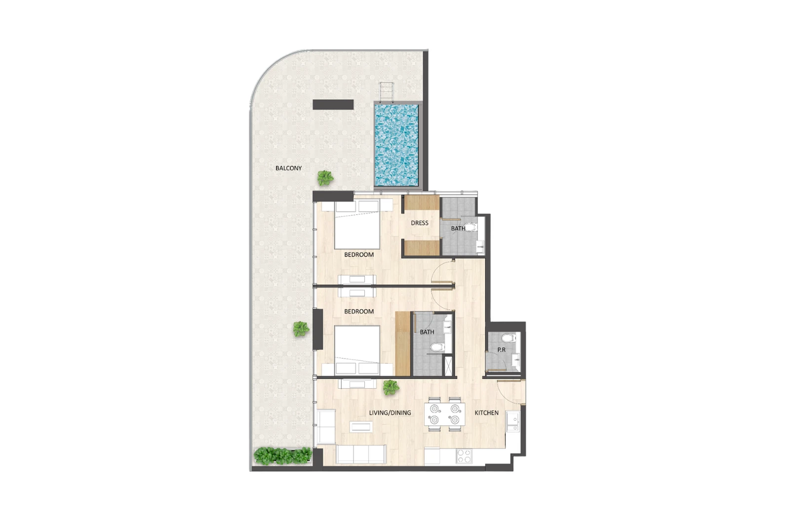 Floor plan for Type C4