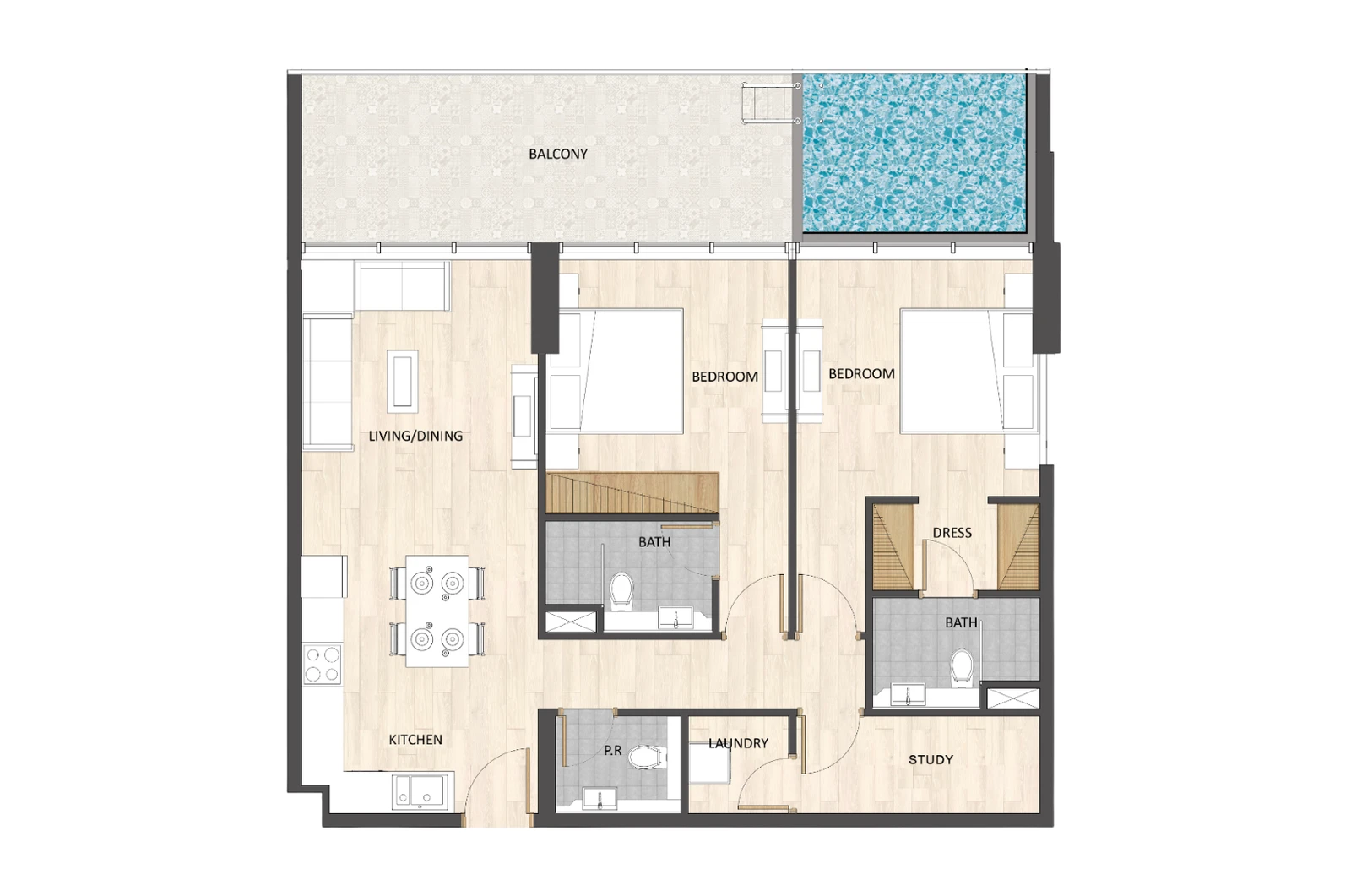 Floor plan for Type B1