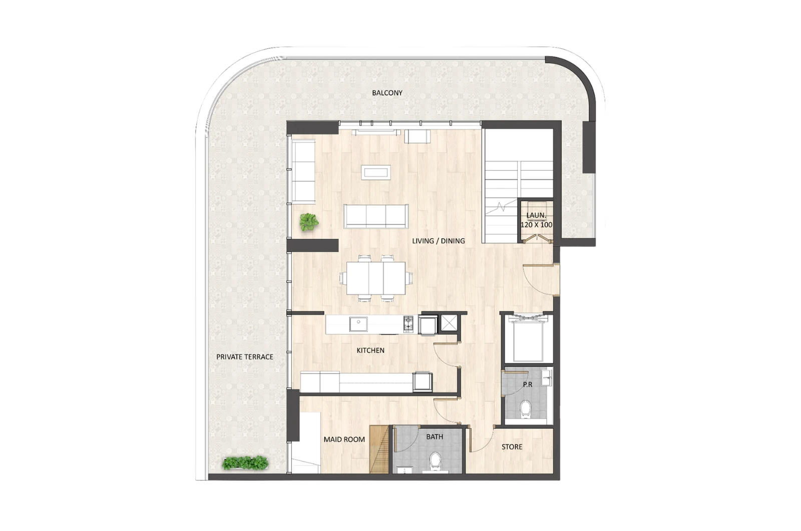Floor plan for Type A1