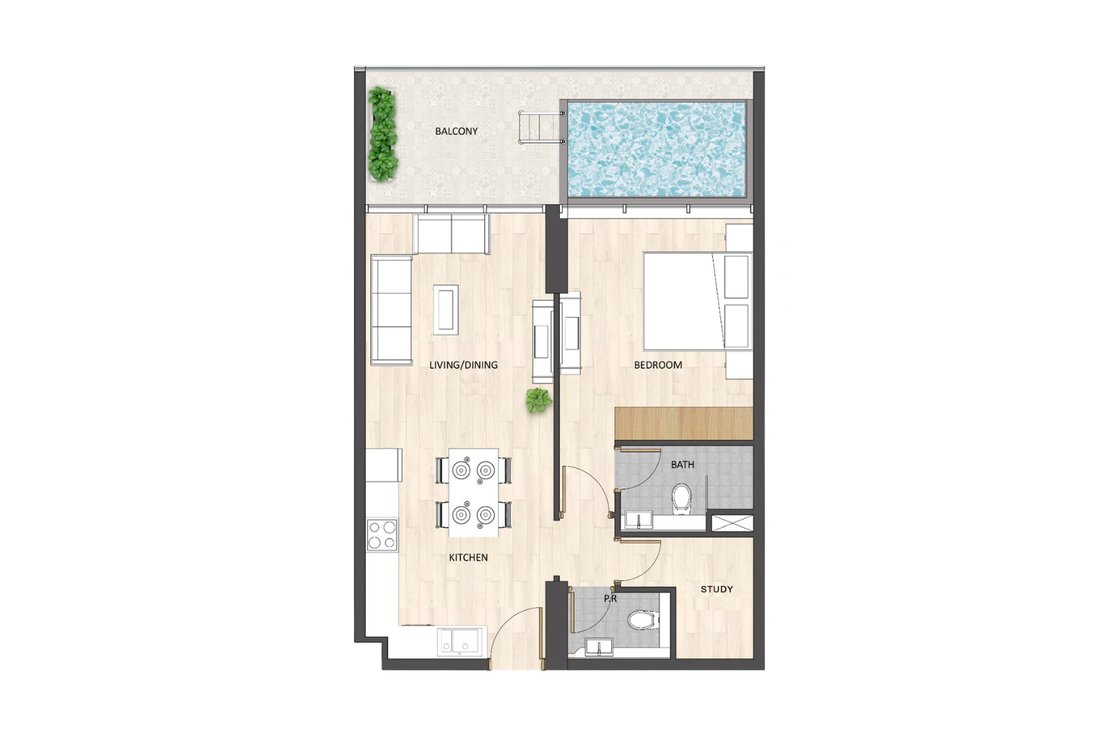 Floor plan for Type A1
